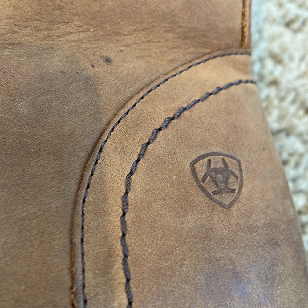 Women's Brown Leather Mid-Calf Heeled Boots 9.5 - Picture 2 of 8